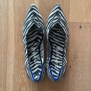 Rothy’s pointed toe zebra flats